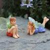 Backyard Fairy Garden Supplies 2Pcs/Set Boy And Girl Statues, Resin Miniature Figurines, DIY Craft for Dioramas Cute Mini Figures Garden, Potted