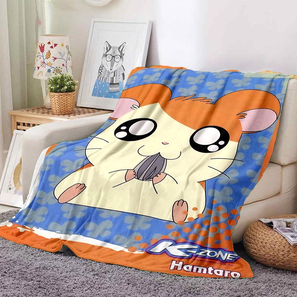 1pc Hamtaro Blanket Soft All Season Throw with Vibrant Design, Perfect for Home, Travel, and Gifts, Ideal for Naps and Camping