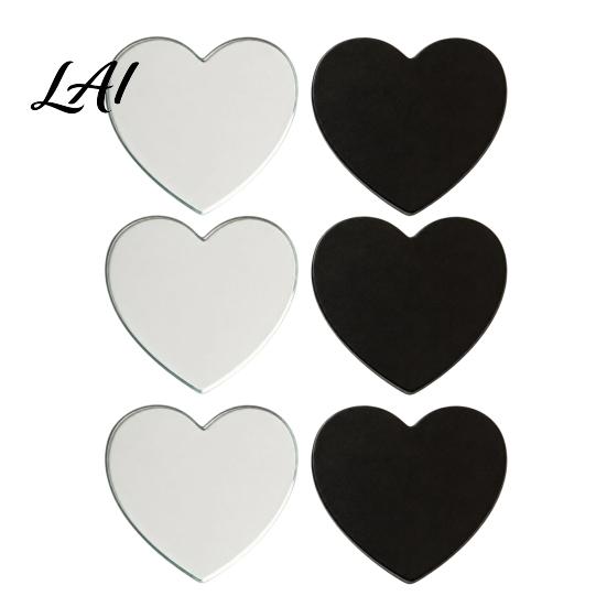Love Heart Fridge Magnet 3Pcs DIY Kit Clear Acrylic Photo Set Customizable Square Round Refrigerator Crafts for Home Office Kitchen Decor