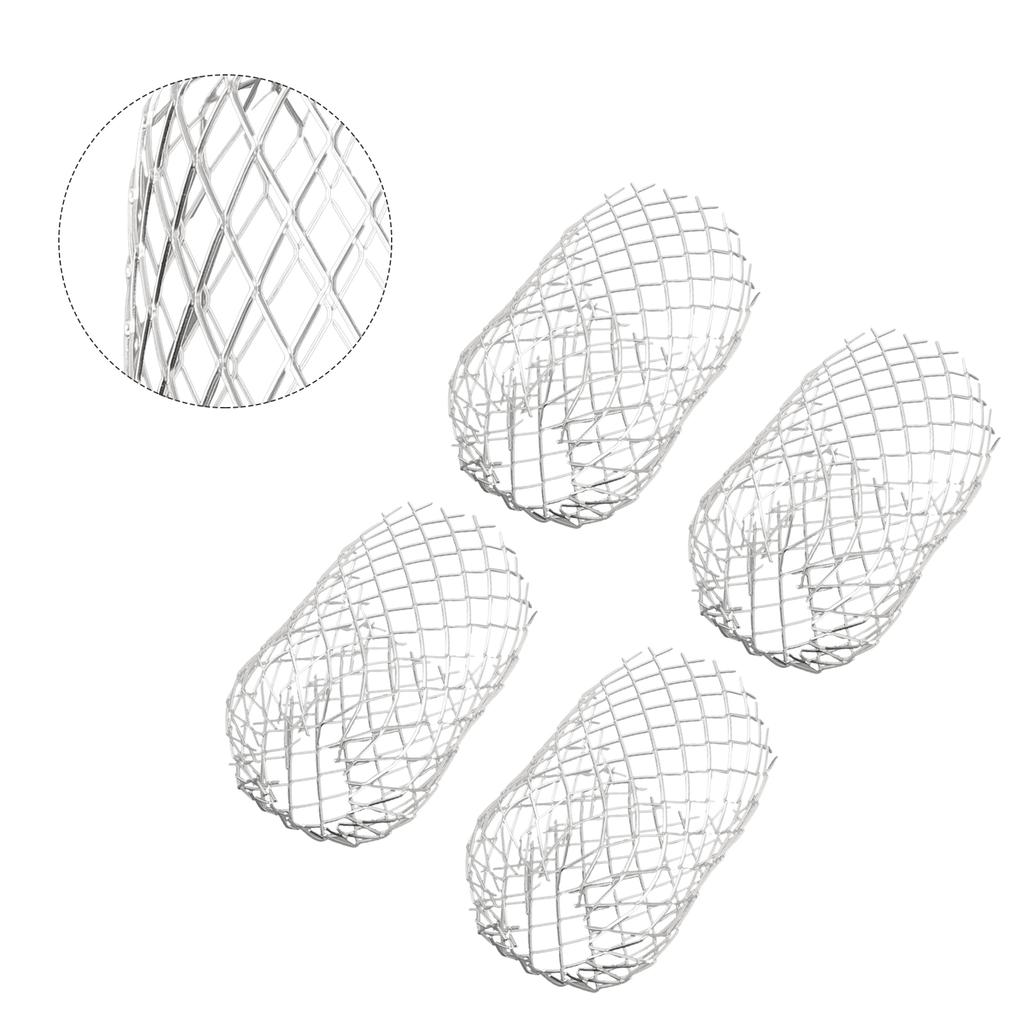 4pc Aluminum Mesh Gutter Guards for Downpipe Leaf Debris and Mud Trap Covers Protecting Drain Pipes from Blockages