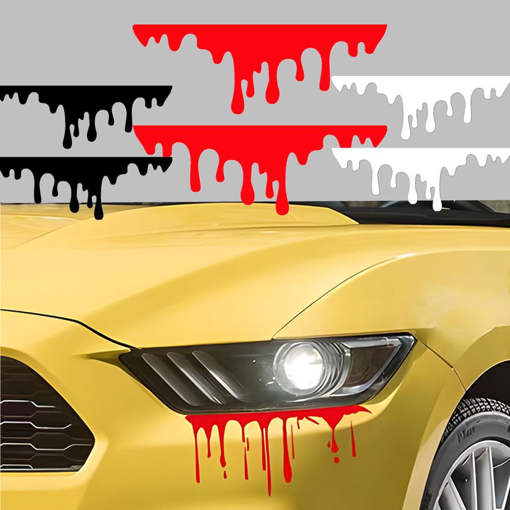 Автомобильная наклейка Капля крови Смешная Светоотражающая Красная кровь Кровоточащая Задняя Передняя Фара Наклейка Накладка на Задний Фонарь Мотоциклетные Аксессуары