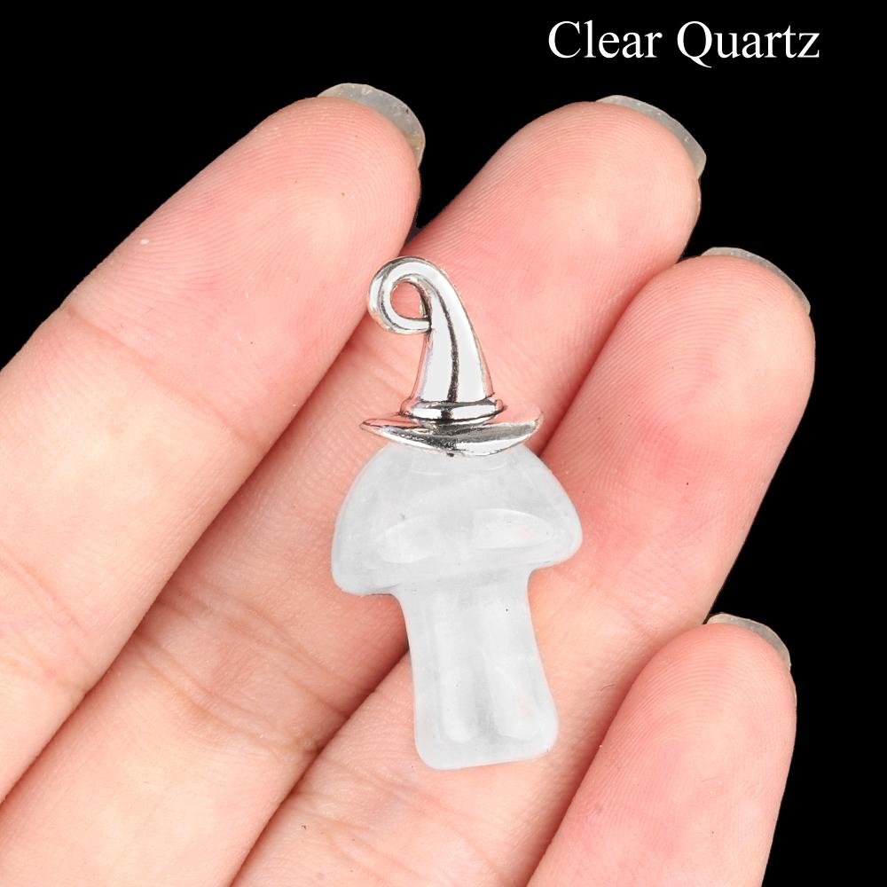 Хэллоуин Ведьмы Шляпа Натуральный Хрустальный Камень Гриб Подвеска Богемные Драгоценные Камни Подвески для Ожерелья Женщины Мужчины Изготовление Ювелирных Изделий Снова в Школу Ремесло