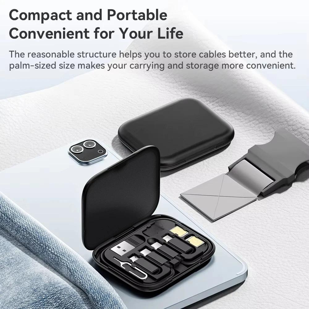 Кабель USB C на USB Type C 60 Вт 4 в 1 для быстрой зарядки PD, кабель для передачи данных для iPhone, Xiaomi, кабель Micro USB с подставкой для телефона и коробкой для хранения