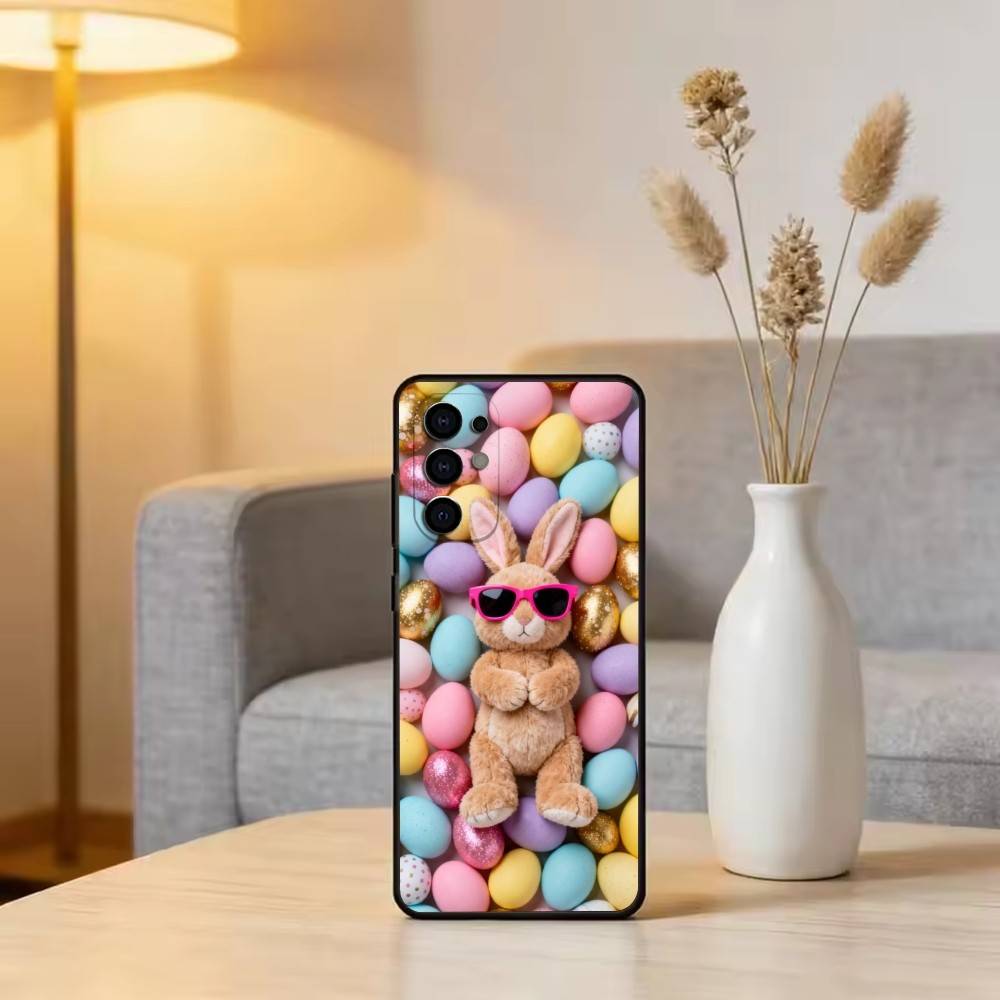 Easter pattern Phone Case For Samsung S25,S24,S21,S22,S23,S30,Ultra,S20,Plus,Fe,Lite,Note,10,Black Cover