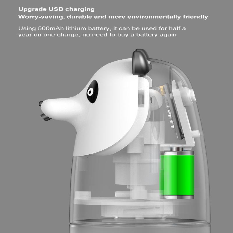 Автоматический дозатор жидкого мыла с зарядкой через USB, 280 мл, бесконтактный датчик, инфракрасный индукционный диспенсер для ванной комнаты, пенопластовая ручная мойка Panda