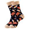 5 pairs of new mid-calf socks: original food-themed trendy socks for women – fun, quirky and fashionable