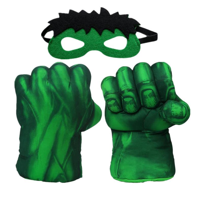 Kids Cartoon Pattern Printed Gloves Superhero Character Foam Gloves Halloween Cosplay Plush Cotton Fist Game Props