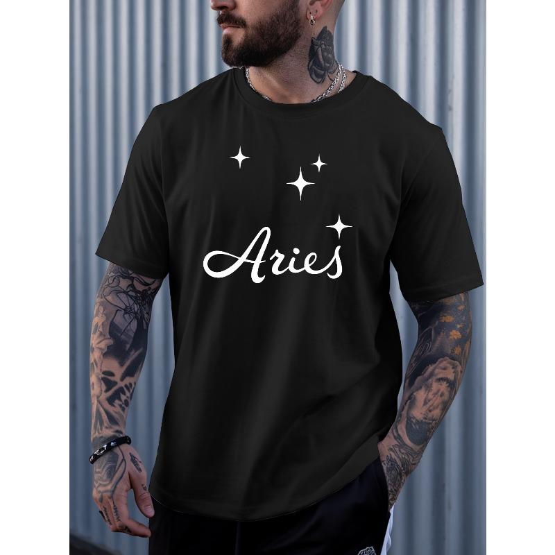 Европейский размер Мужские летние футболки с коротким рукавом Aries, Модные и трендовые мужские лонгсливы с принтом, Весенние и летние топы с круглым вырезом