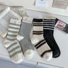 Женские новые универсальные милые полосатые вязаные гольфы в студенческом стиле