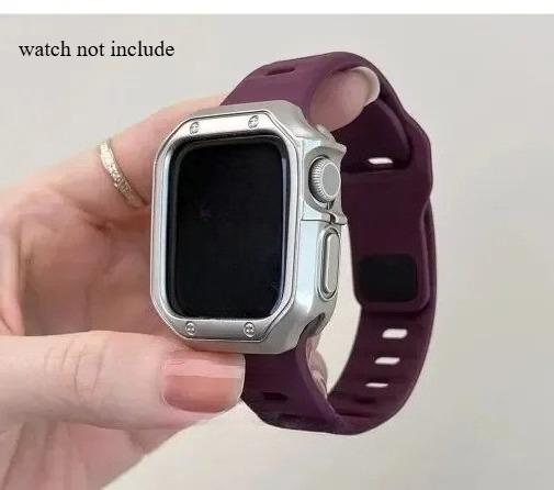 Чехол с TPU-покрытием+силиконовый ремешок для Apple Watch Ultra 2 1 49 мм серии 10 46 42 мм 9 8 7 6 5 4 3 2 1 с полым защитным аксессуаром