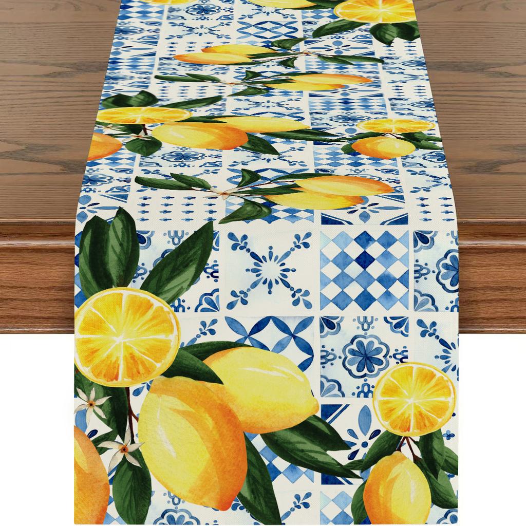 Amazon Temu Popular Summer Independence Day Sunflower Print Decorative Linen Table Flag Table Cloth