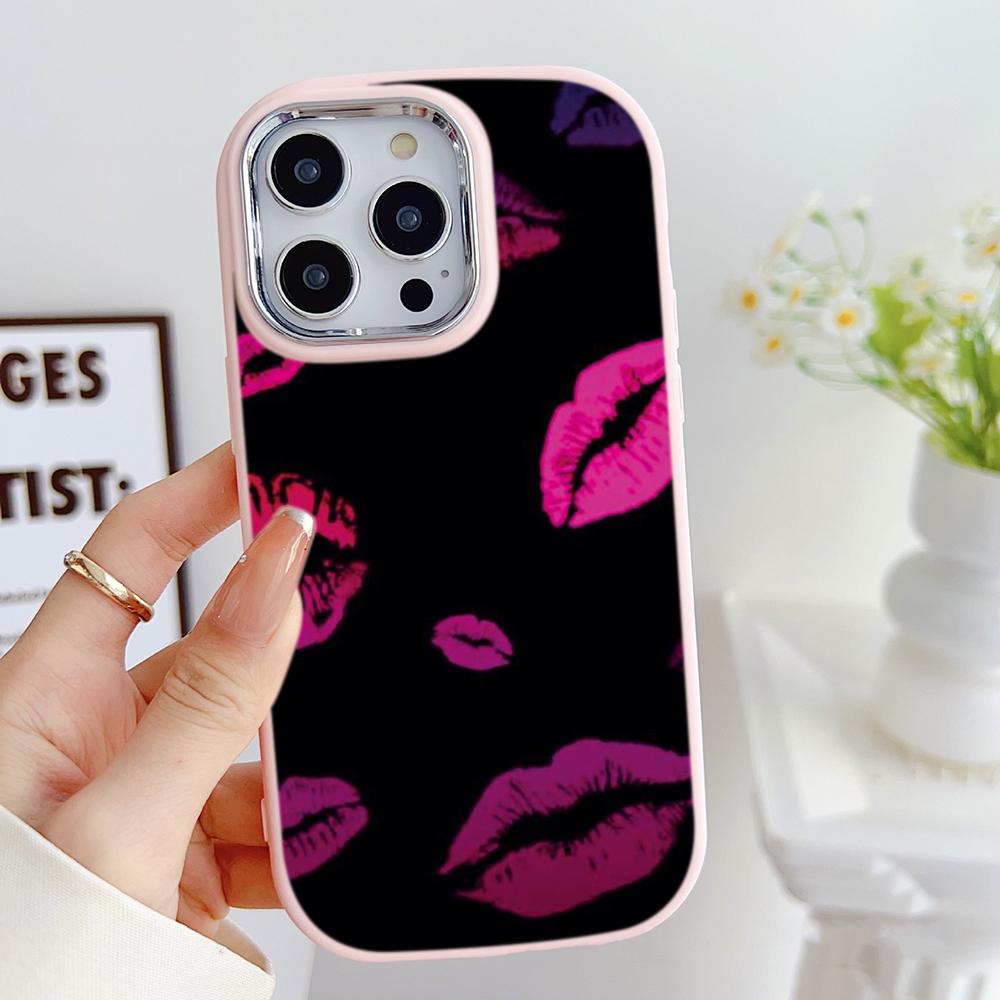 LZ19 Lips Kiss Art Soft Phone Case for Samsung S24 Ultra S23 Plus S21 FE A16 A54 A34 A05s A06 Infinix Hot 40 30i Lens Protection Shockproof Cover