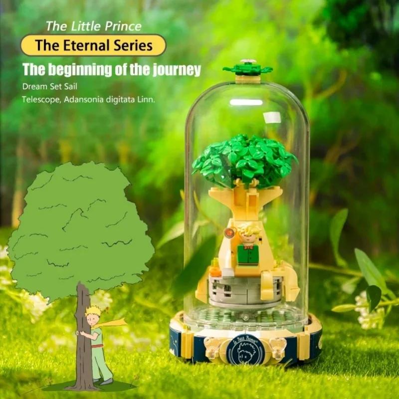 Le Petit Prince Pantasy Building Blocks Eternal Rose Dust Cover Puzzle Assembling Model Toys Desktop Decoration Gift Birthday