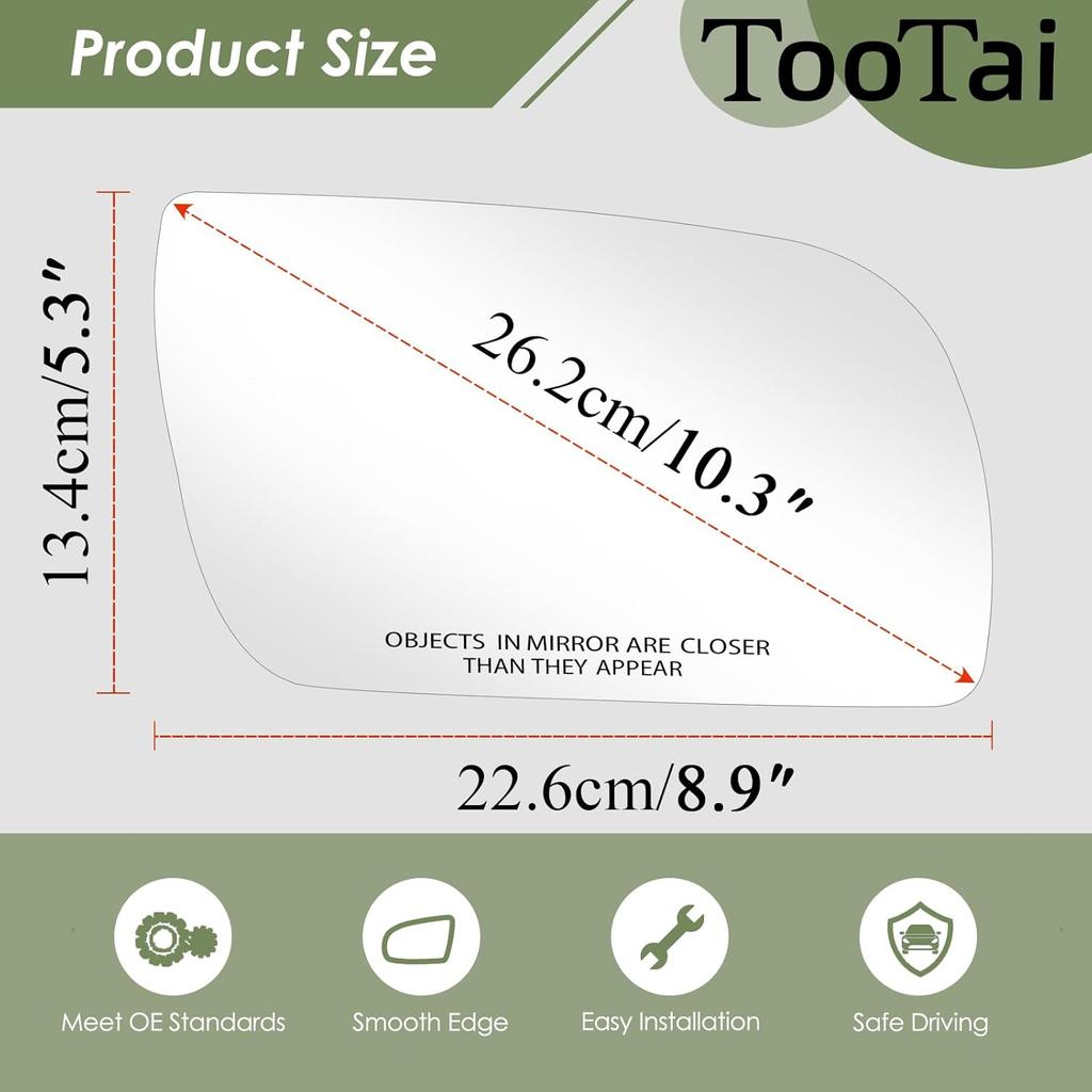 Passenger Side Replacement Mirror Glass compatible with CHEVY & GMC vehicles - Blazer 1992-1994, C1500 1988-1998, Yukon 1992-1999 - non-heated,