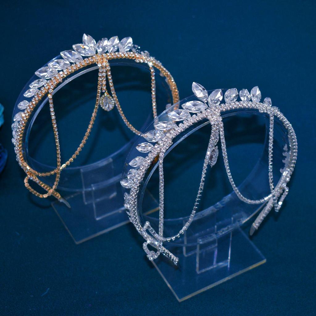 Ручная работа Тиара с кристаллами и кисточкой для свадебных причесок (DZ051)