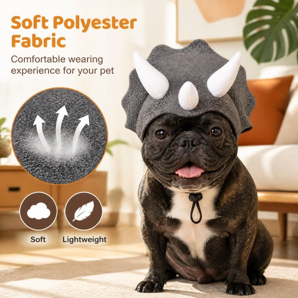 Polyester Pet Hat Gray Dog Cat Apparel Funny Pet Headwear Birthday Party