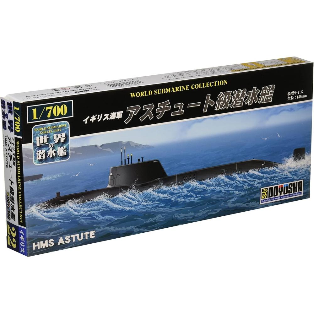 Doyusha 1 700 Серия Мировых Подводных Лодок №22 Подводная лодка класса Astute ВМС Великобритании Пластиковая модель Wsc 22