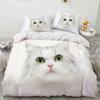 Cat Duvet Cover Set Queen Size Cute Pet Cats Printed Duvet Cover for Children Boy Girls 3D Cartoon Animal Polyester Quilt Cover