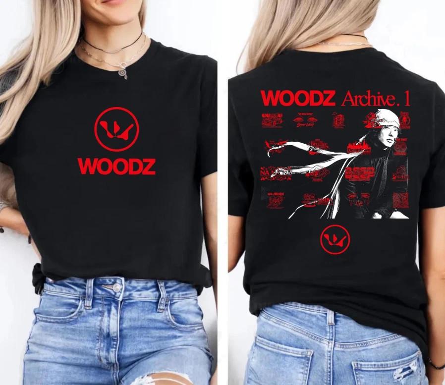 Новая футболка WOODZ 2 Sides Archive 1 Список треков Черная S-5XL HM101 Унисекс
