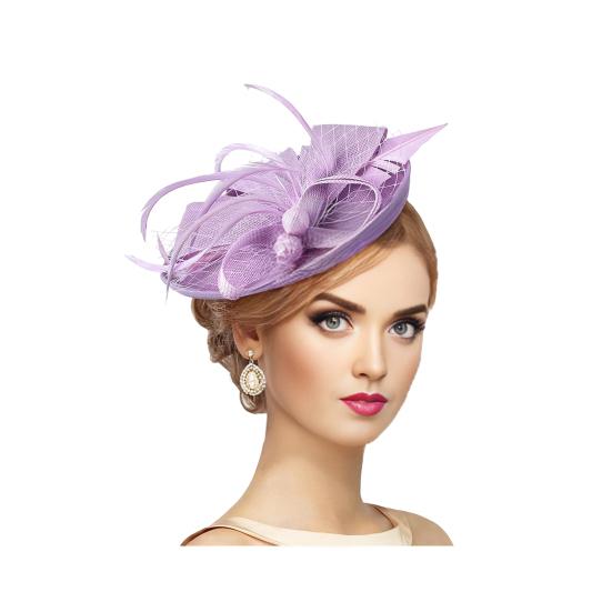 Topper Hat Retro Style Imitation Linen Women Headwear Bows Feathers Mesh Accents Fascinator Hat Hair Accessory