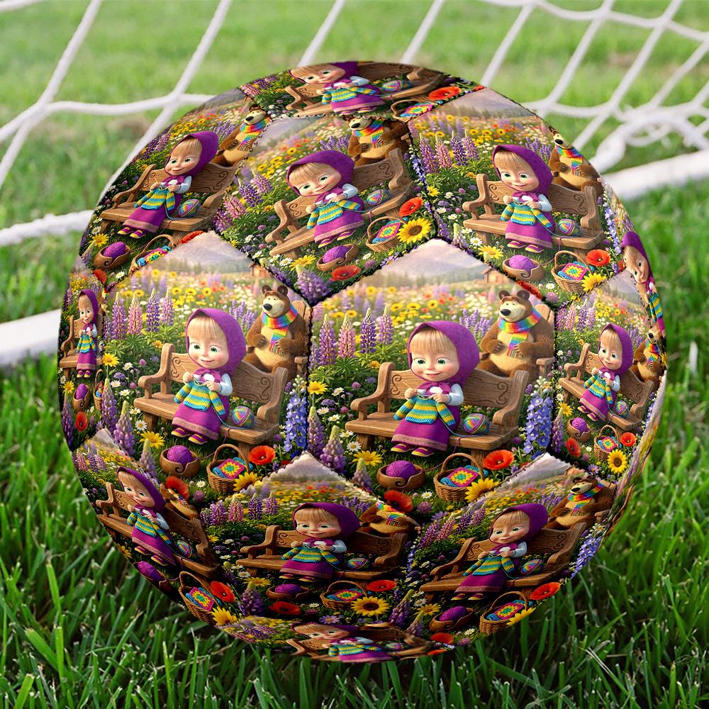 cartoon animation Print Size 5 Soccer Ball, Standard Match Football for Sports Game and Team Practice, Ideal Gift for Soccer Fans