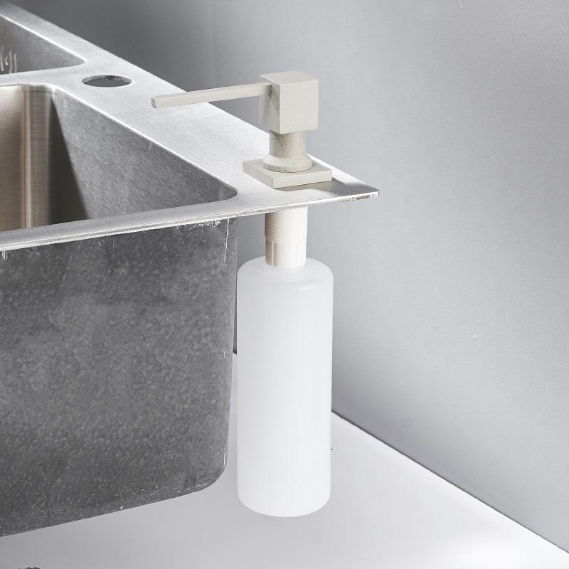 Deck Mounted Kitchen Soap Dispensers Square Pump Chrome Finished Soap Dispensers for Kitchen Built In Counter Top Dispenser 2306