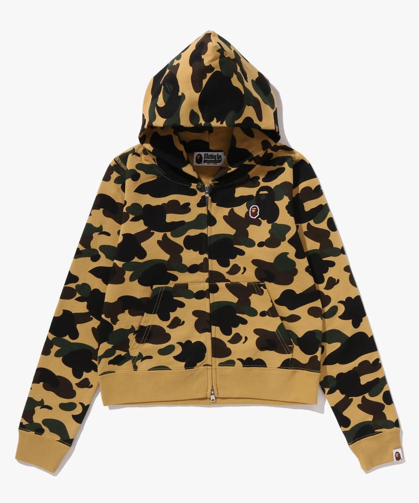 Bape Худи на молнии с первым камуфляжем (W) желтый