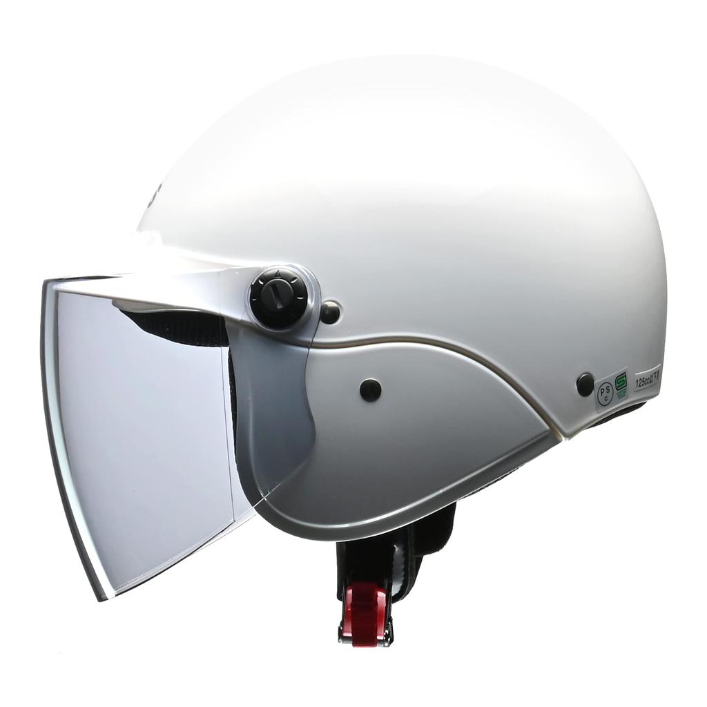 LEAD Motorcycle One Size Fits Fits Semi-Jet AP-603 Helmet, White, Most, 57-60cm