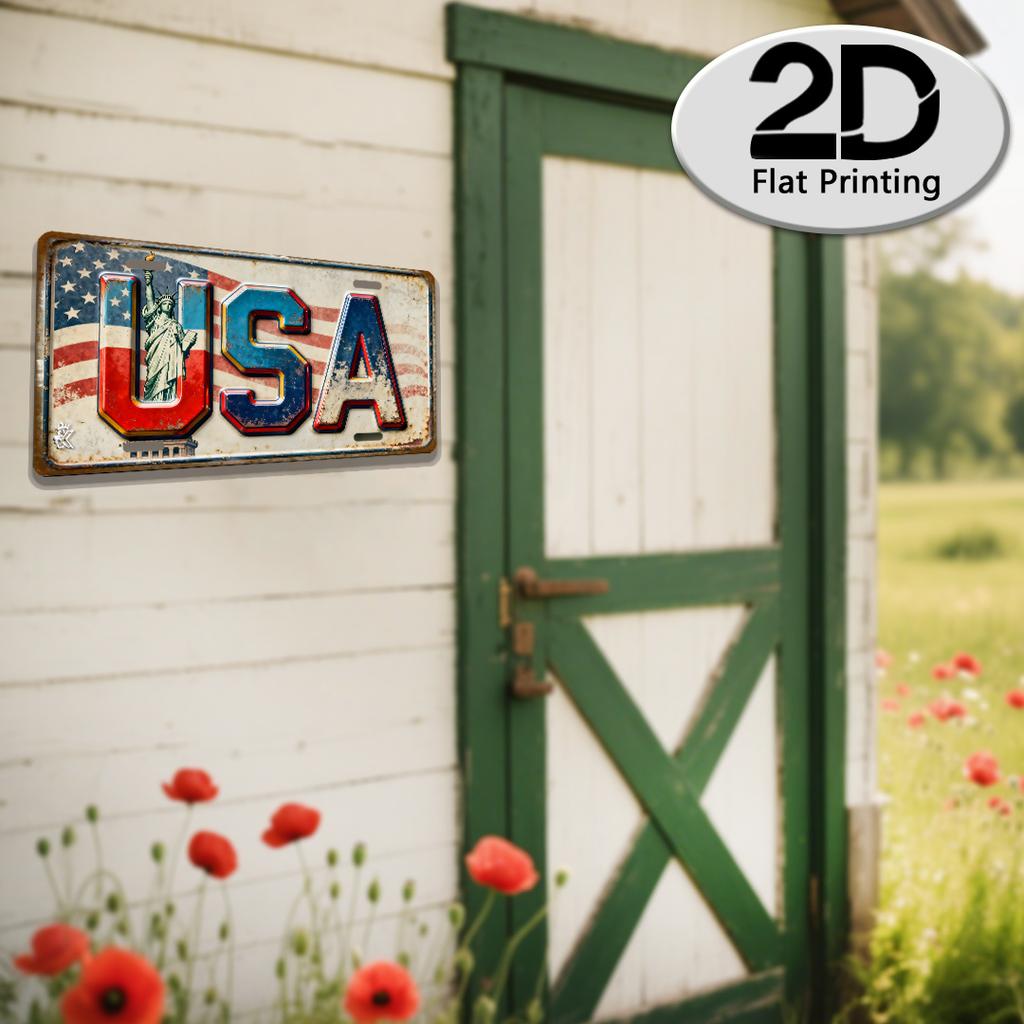D Flat D Flat Printing pc USA Metal Aluminum Sign Decorative SignSuitable for Home Studio Living Room Bedroom