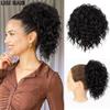 Synthetic Messy Bun Hair Piece - Loose Wavy Curly Drawstring Ponytail Wig Extension For Women