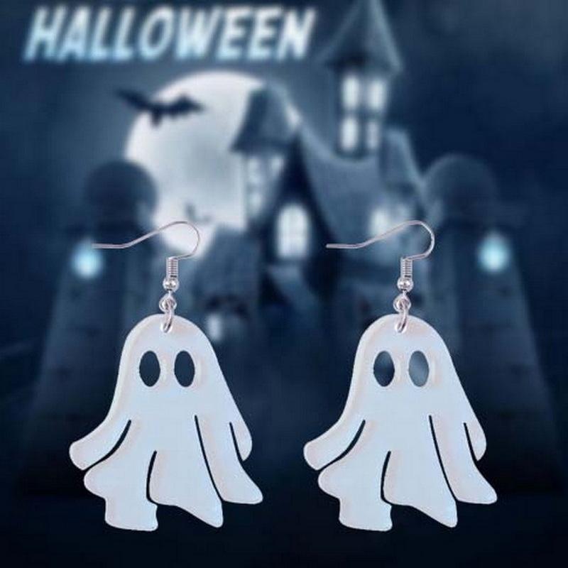 Новые милые серьги-подвески Ghost Ghost Funny Laser Acrylic в стиле готики на Хэллоуин