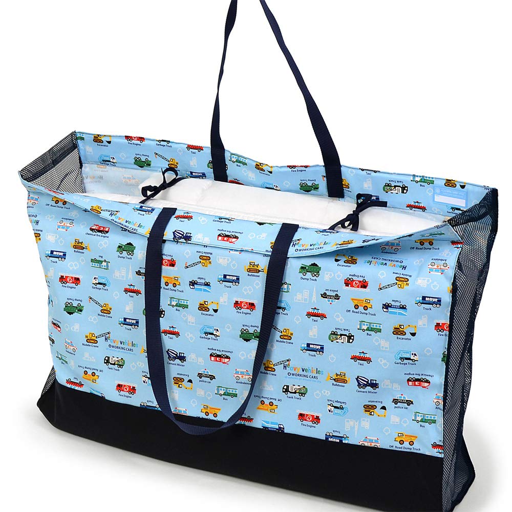 COLORFUL CANDY STYLE Naptime Futon Bag for for Nursery Side Mesh Full Throttle Working Vehicles N1006200 Boys, School/Kindergarten, Lightweight,