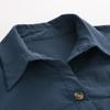 Shop   Women Collar Neck Button Open Spring Outer With Hem String Crinkle Shirt