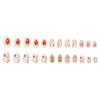 24pcs Women Full Cover Stick on Nails Strawberry Pattern Artificial Nails for DIY Nail Design Art Salon