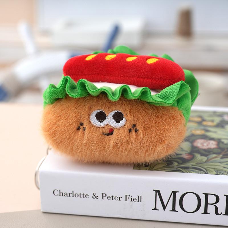 Cartoon Food Plush Keychain With Pp Cotton Filling For Kids Room Decor