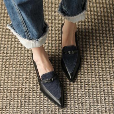 Новый стиль, острый носок, толстый каблук, цвет, сексуальная пряжка, украшение, элегантные туфли на высоком каблуке для банкета и вечеринки, женская обувь