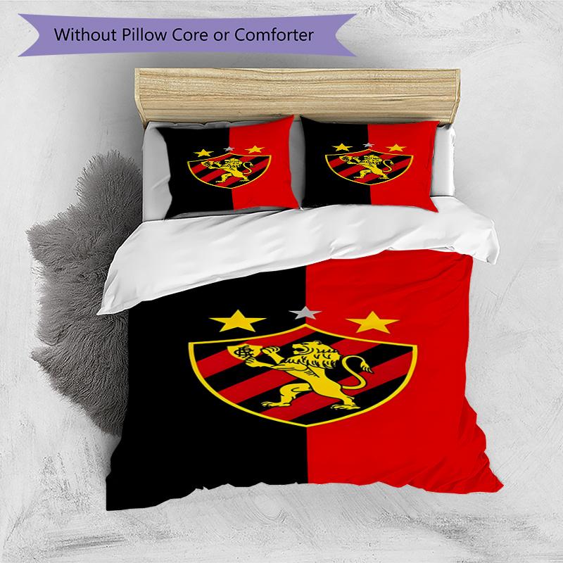 Sport Club Football Crest Printed Pattern Duvet Cover Set – includes 1 duvet cover and 2 matching pillowcases Bedroom decor Christmas gifts