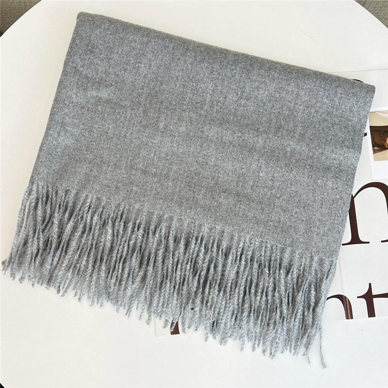 200*70 см Высококачественный однотонный искусственный кашемировый шарф Осень-зима с принтом Теплая шаль для женщин Подарок