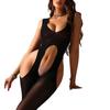 Women Erotic Lingerie Open Crotch Transparent Mesh Bodysuit Black Fishnet Babydoll Sexy Underwear Costume