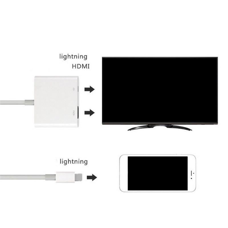 Lightning Digital AV адаптер 8Pin Lightning к HDMI кабель для iPhone 8 7 X iPad