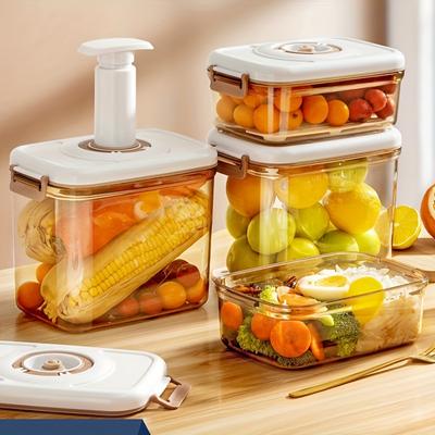 Вакуумная герметичная коробка без BPA, идеально подходит для фруктов, овощей и приготовленных блюд, идеально подходит для кафе, ресторанов и домашнего использования, большая емкость, изготовлена из пластика