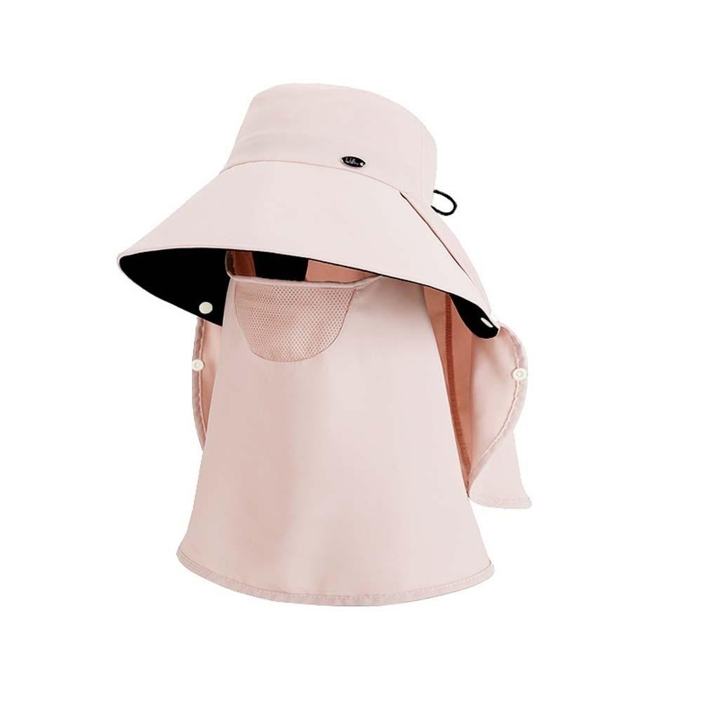 Sun Hat Anti-UV Mask Sunshade Shawl Cap Solid Color Portable Neck Protection Hat Polyester Wide-brimmed Picking Tea Hat Sport