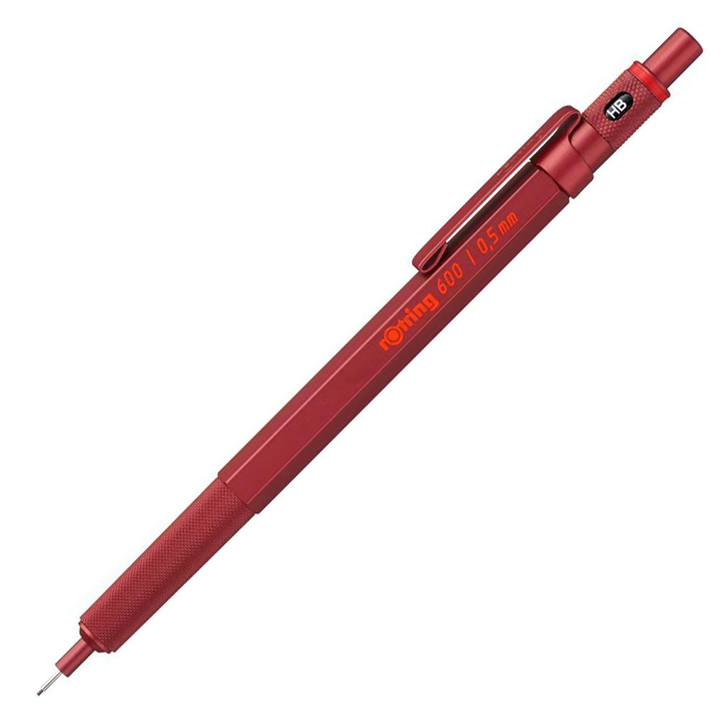 Rotring Механический карандаш 600, матовый красный, 0,5 мм - Премиальный немецкий чертежный карандаш, пишущий инструмент профессионального качества