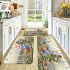 1Pcs Anti Fatigue Kitchen Rugs,Easter Garden Print Waterproof Non-Slip Thick Cushioned Kitchen Mat Heavy Duty Comfort Standing Mat for Kitchen