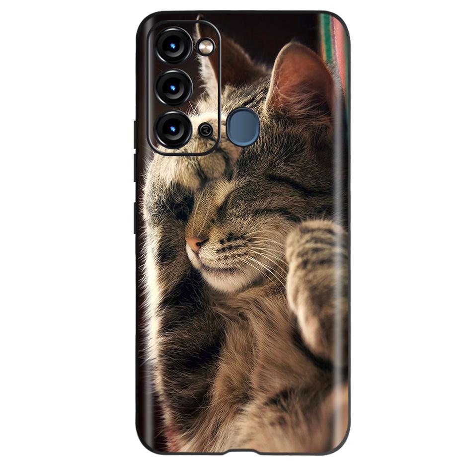 Чехол для ITEL Vision 3 Модный Чехол-Кот Подсолнух для Телефона Для Itel S17 S 17 S661W Мягкий ТПУ Черный Силиконовый Чехол Бампер Vision3