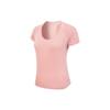Solid Color Regular Short Sleeve T-Shirt Women Tops Rust-Pink CZ7671-685