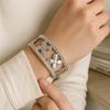 Clover Shaped Hollow Flower Bangle Gold/silver Open Bracelet Jewelry Gift Flower Cuff Bangle  Party