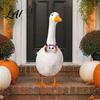 Versatile Outdoor Goose Costume Halloween Bow Tie Porch Statue Accessories Spooky Skull Ghost Gift for Owners Tie Lawn Statue Holiday Yard
