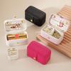 Mini Jewelry Storage Box PU Leather Jewelry Display Case Simple Ring Necklace Case  Travel