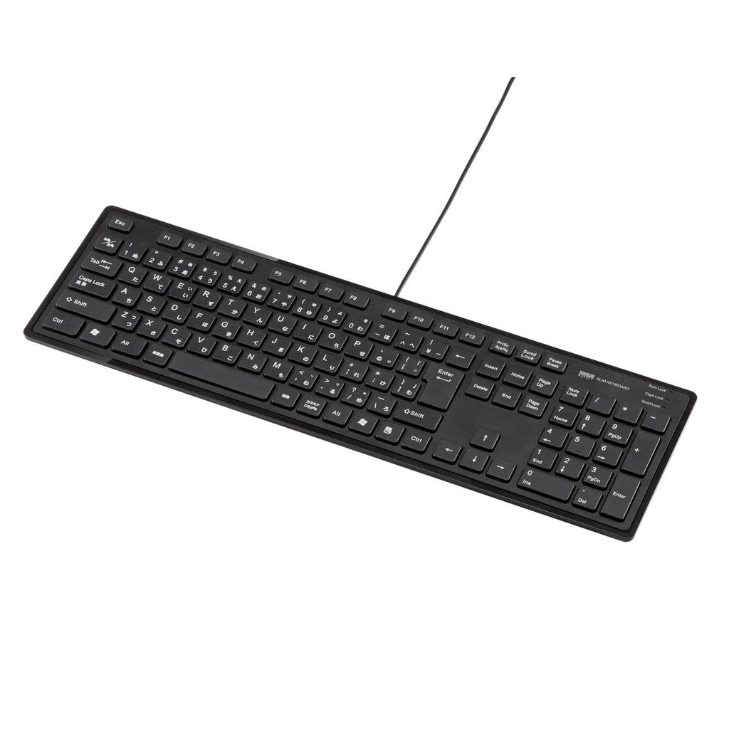 Sanwa Supply Wired USB Slim Keyboard 109 Keys Japanese Layout Thin Membrane Black SKB-SL16BK